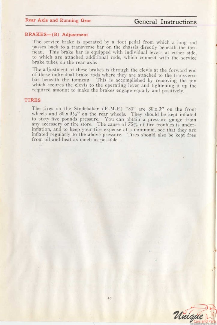1912 Studebaker E-M-F 30 Operation Manual Page 2